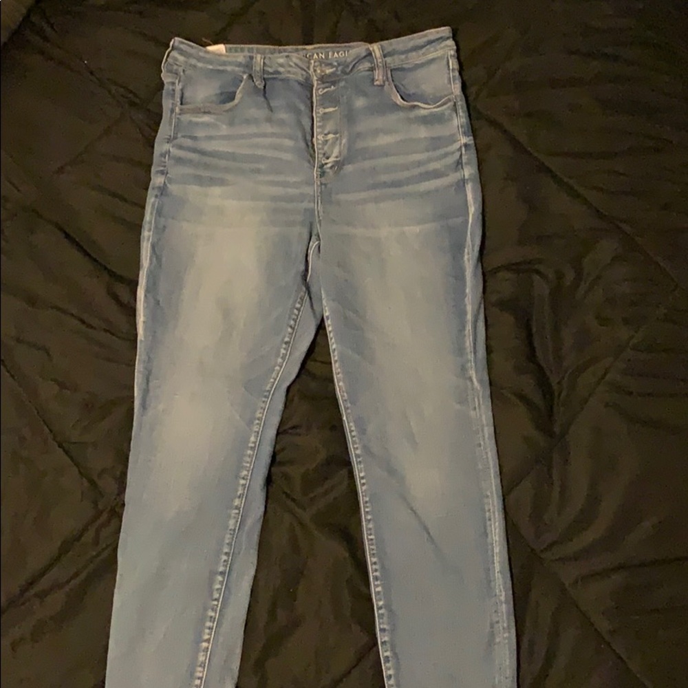 Light blue jeans full button up